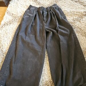 Free People Wide Leg Pants in Charcoal Gray